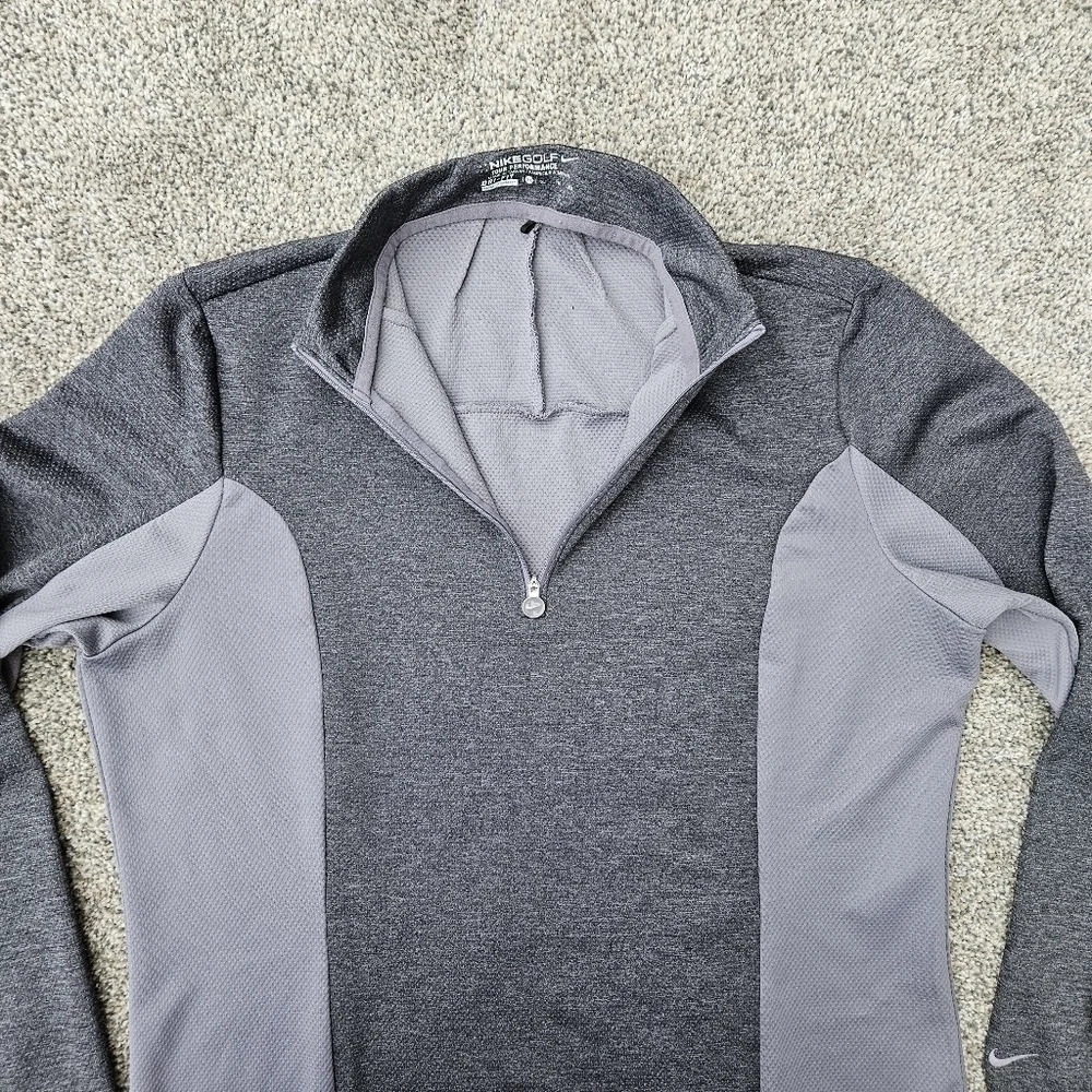 Nike Dri-Fit Golf Tour Performance 1/4 Zip Gray Stretch Pullover Shirt Womens XL